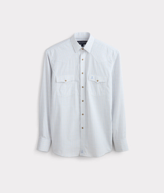 El Paso Cowboy Fit :: Blue/Tan Mini Check