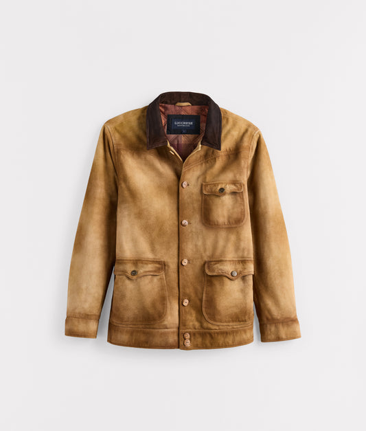 Duvall Vintage Leather Shacket :: Brown