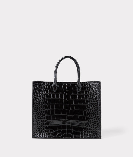 Large Alice Exotic Book Tote :: Black