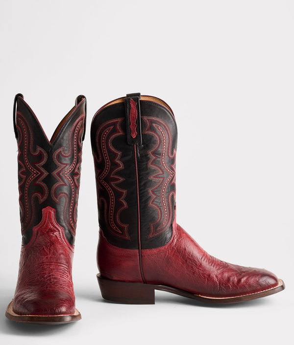 Lucchese メンズ ウエスタンブーツ ダークレッド レザー　9Ｄ Cecil Exotic Boot - Black Cherry - Lucchese