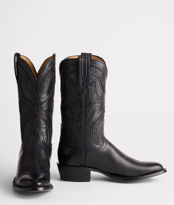 Knox Boot - Black Cowboy Boots - Lucchese