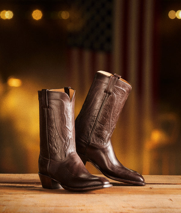 Lucchese Brown Leather Cowboy Boots Lucchese Men main image 3
