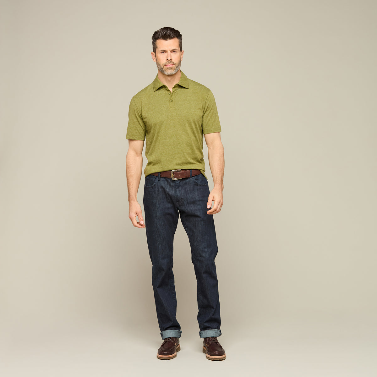
    Lucchese Pima Blend Polo :: Olive