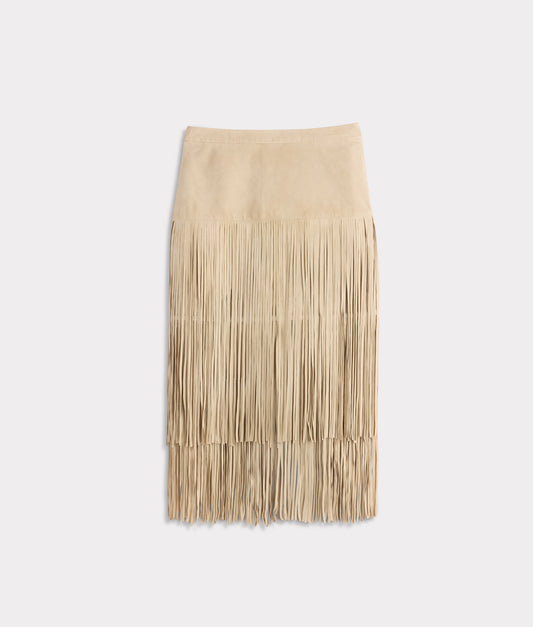 Rhiannon Fringe Skirt :: Bone