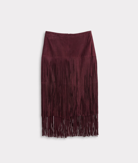 Rhiannon Fringe Skirt :: Black Cherry