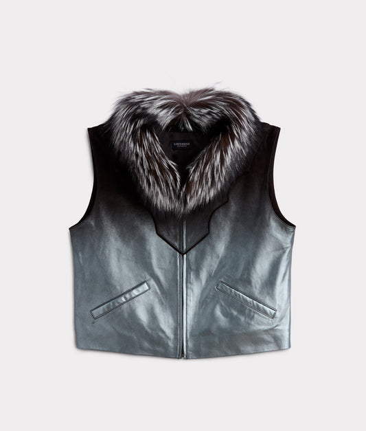 Duchess Of The Range Fur Vest :: Metallic Gradient