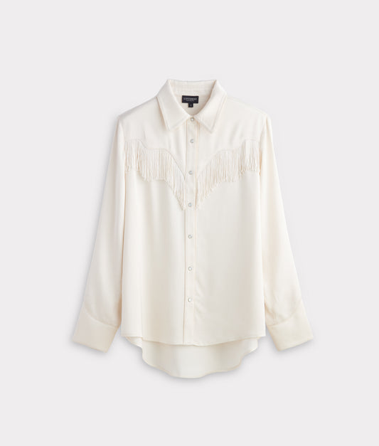 Mary Jane Fringe Blouse :: Oatmeal