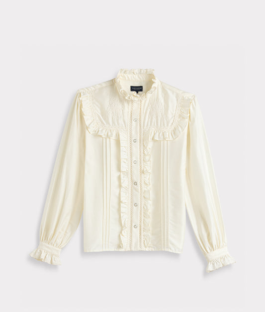Alana Longsleeve Lace Blouse :: Champagne