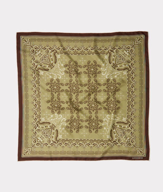 Mirrored L Silk Scarf :: Olive