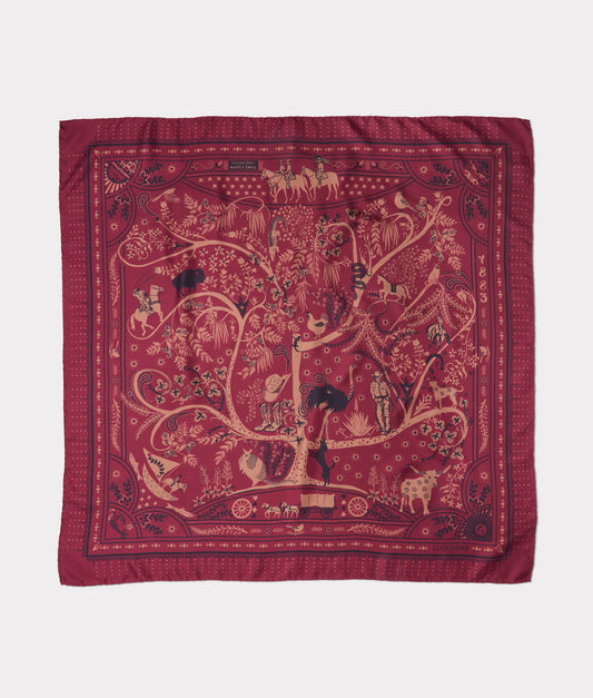 Roots Silk Scarf :: Burgundy