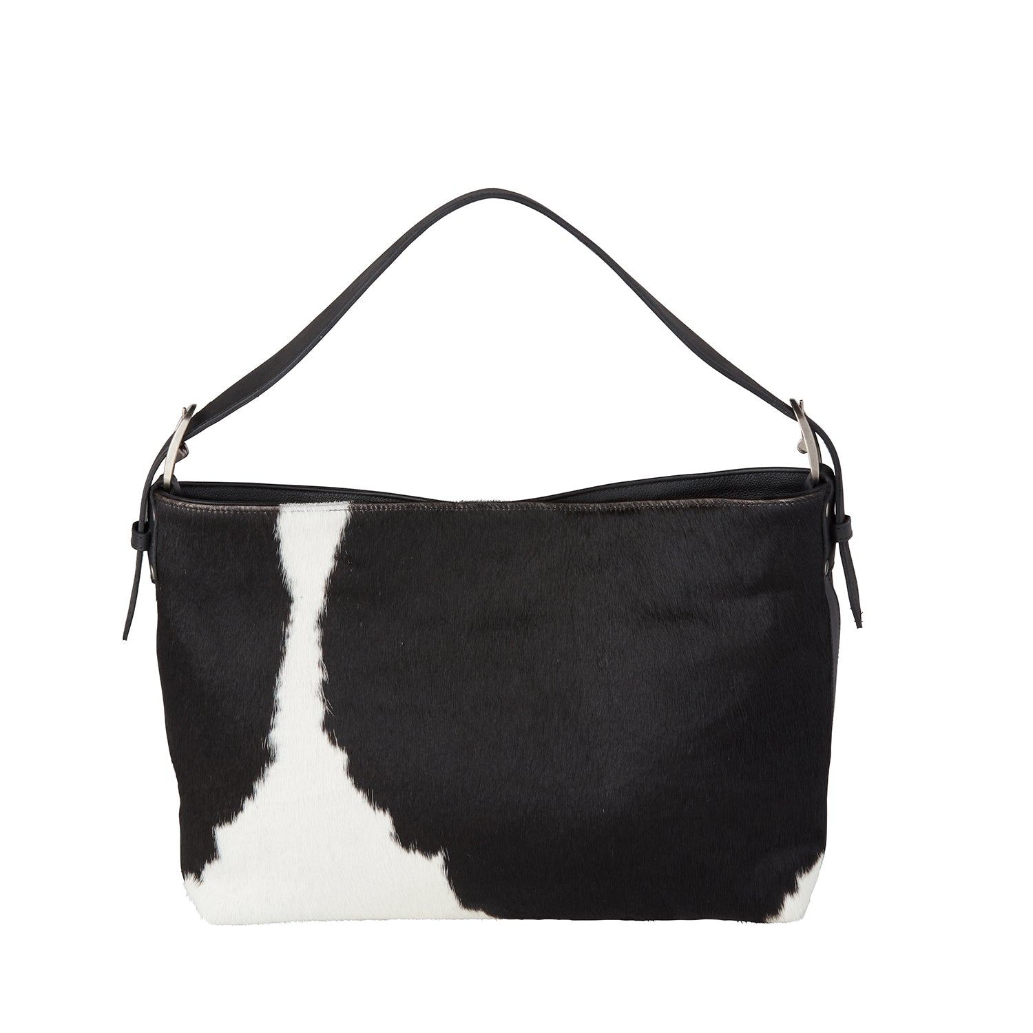 Cowprint Hobo Bag :: Black/White
