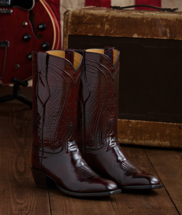Lucchese San Antonio Cabernet Cherry Red Leather Cowboy Boots San Antonio Boot - Black Cherry - Lucchese main image 3