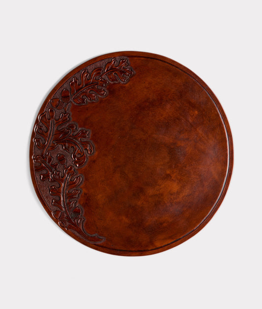 Hand-Tooled Placemats - Set of Two :: Brown