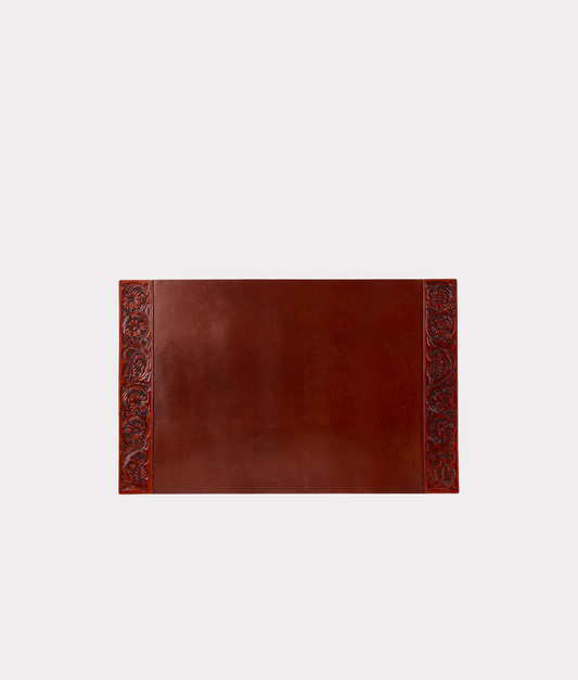 Tooled Desk Blotter :: Brown