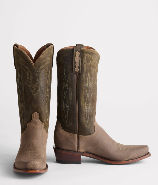 Brazos Tan Leather Suede Boots Keystone Ankle Boot | Brazos Avenue Market main image 4