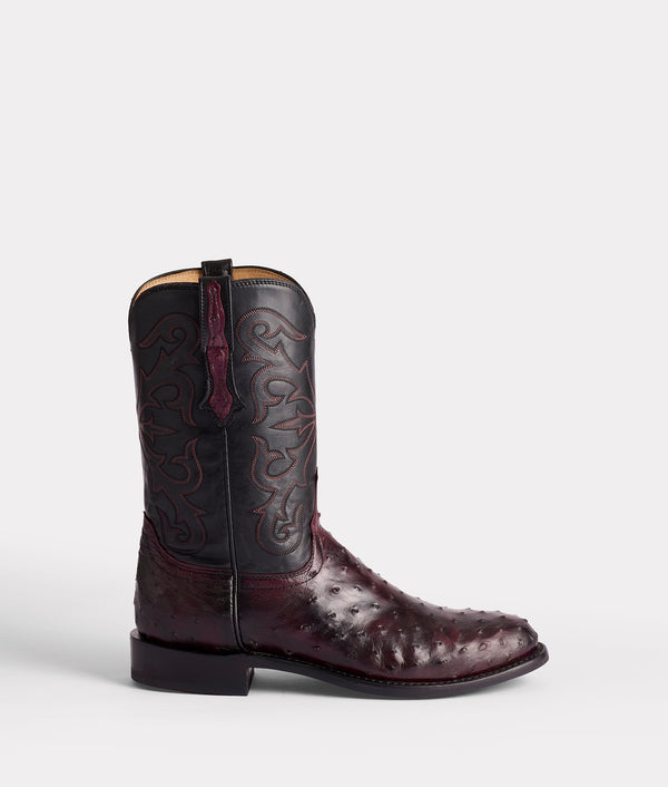 Hudson Boot - Black Cherry + Black - Lucchese