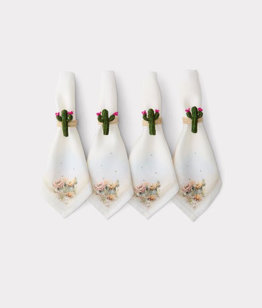 Saguaro Cacti Napkin Rings - Set of Four :: Green