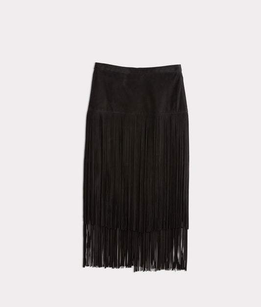 Rhiannon Fringe Skirt :: Black