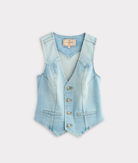 Riley Denim Vest :: Desert Sky Blue