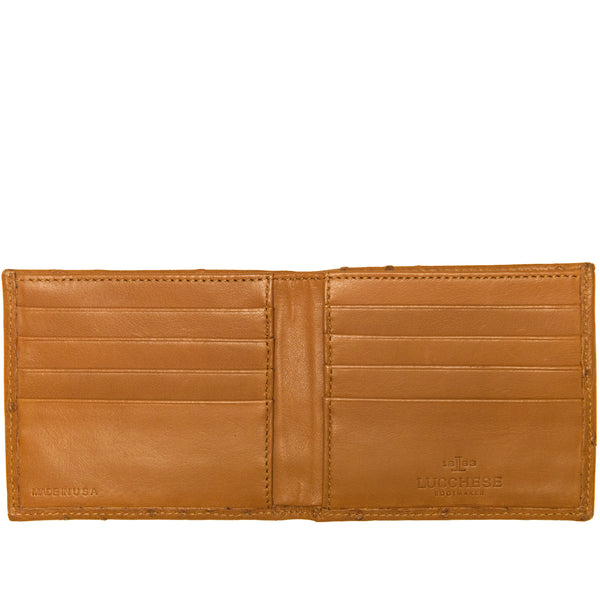 Texas Leather Bi-Fold Ostrich Wallet