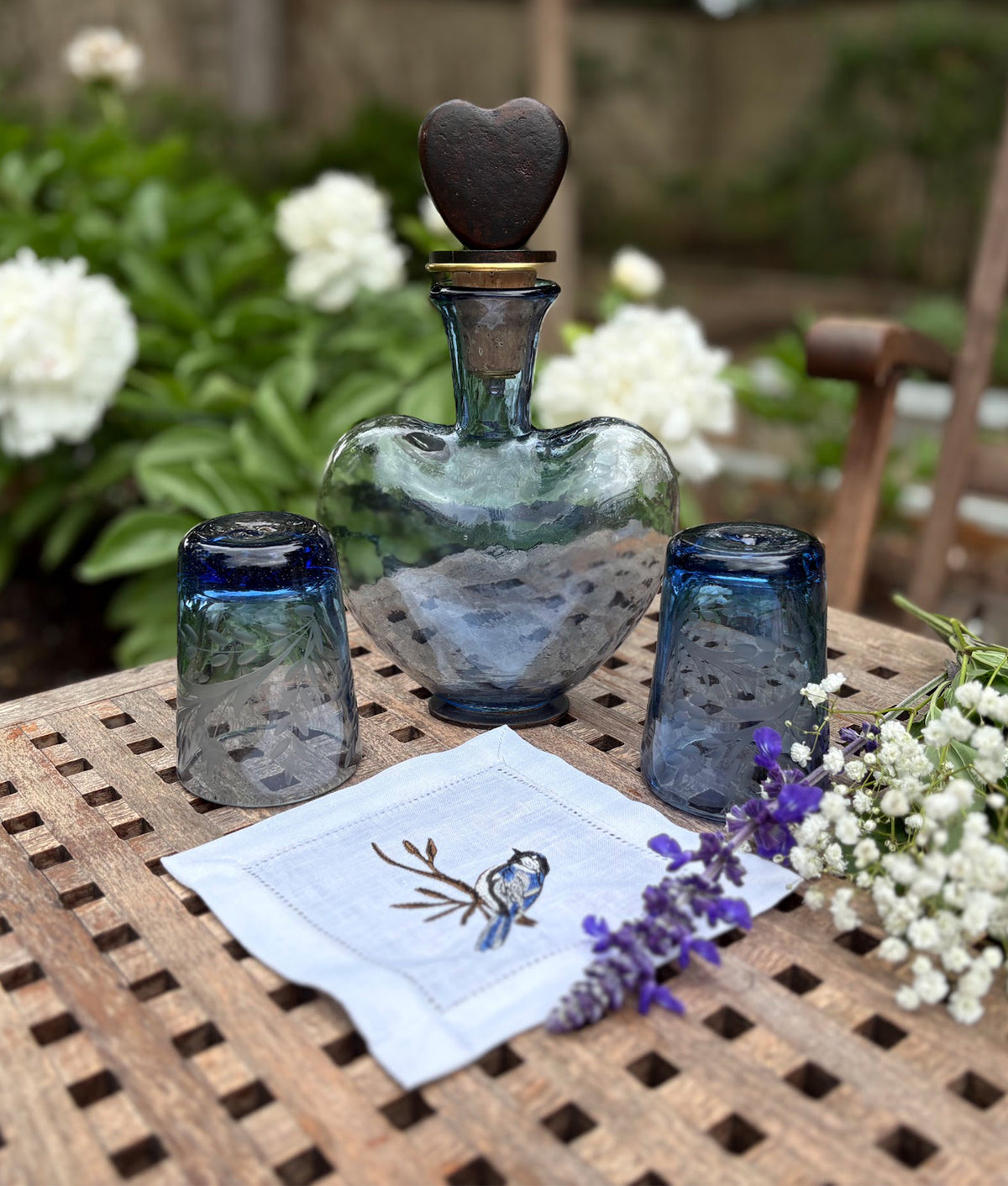 Azalea Heart Decanter :: Blue 2