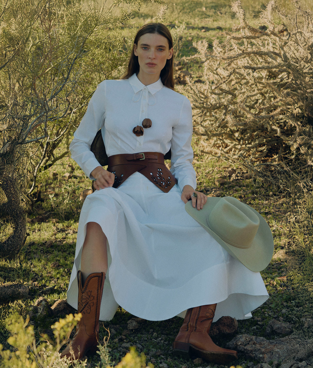 Lela Rose x Lucchese Bunting :: White 2