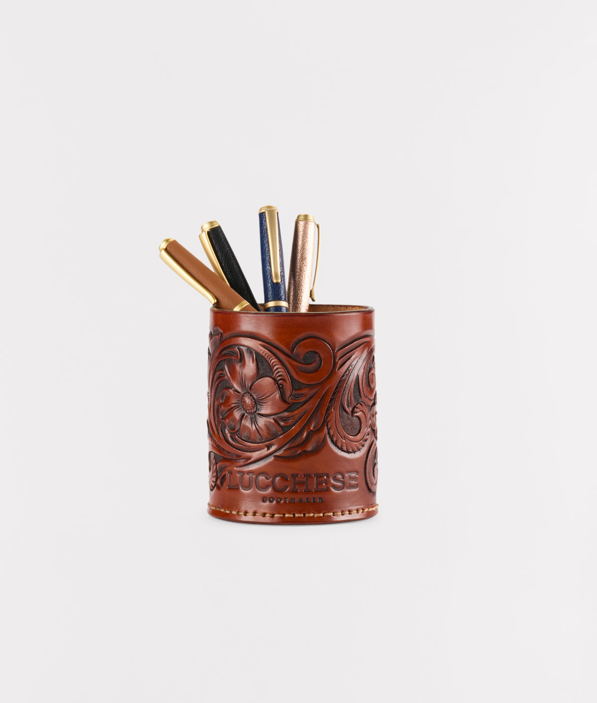 Leather Wrapped Ballpoint Pen :: Navy 6