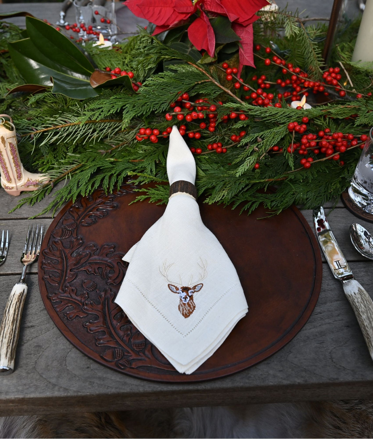 Stag Horn Napkin Rings - Set Of 2 :: Natural 2