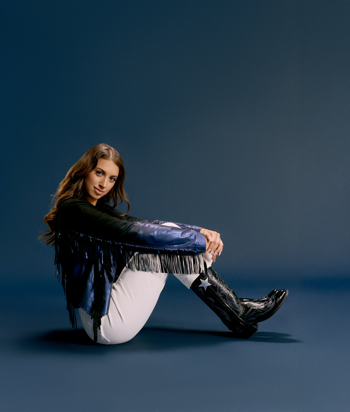 Nightfall Fringe Jacket :: Black/Blue 2