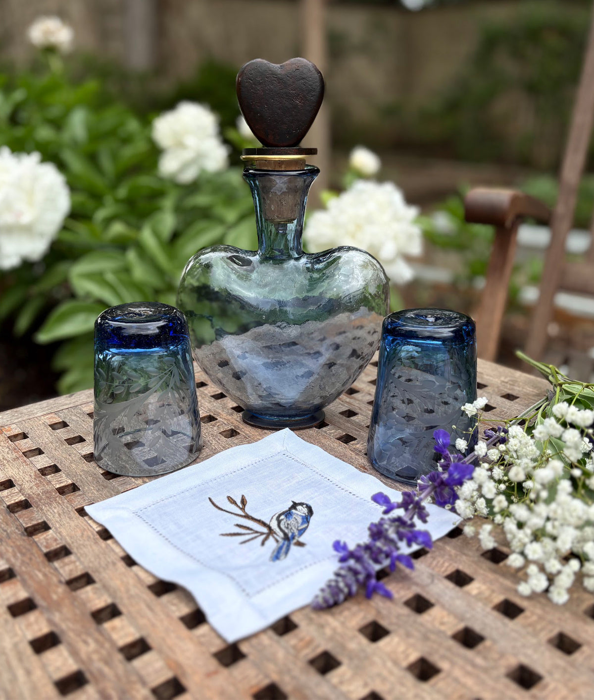 Azalea Drinking Glass :: Blue 2