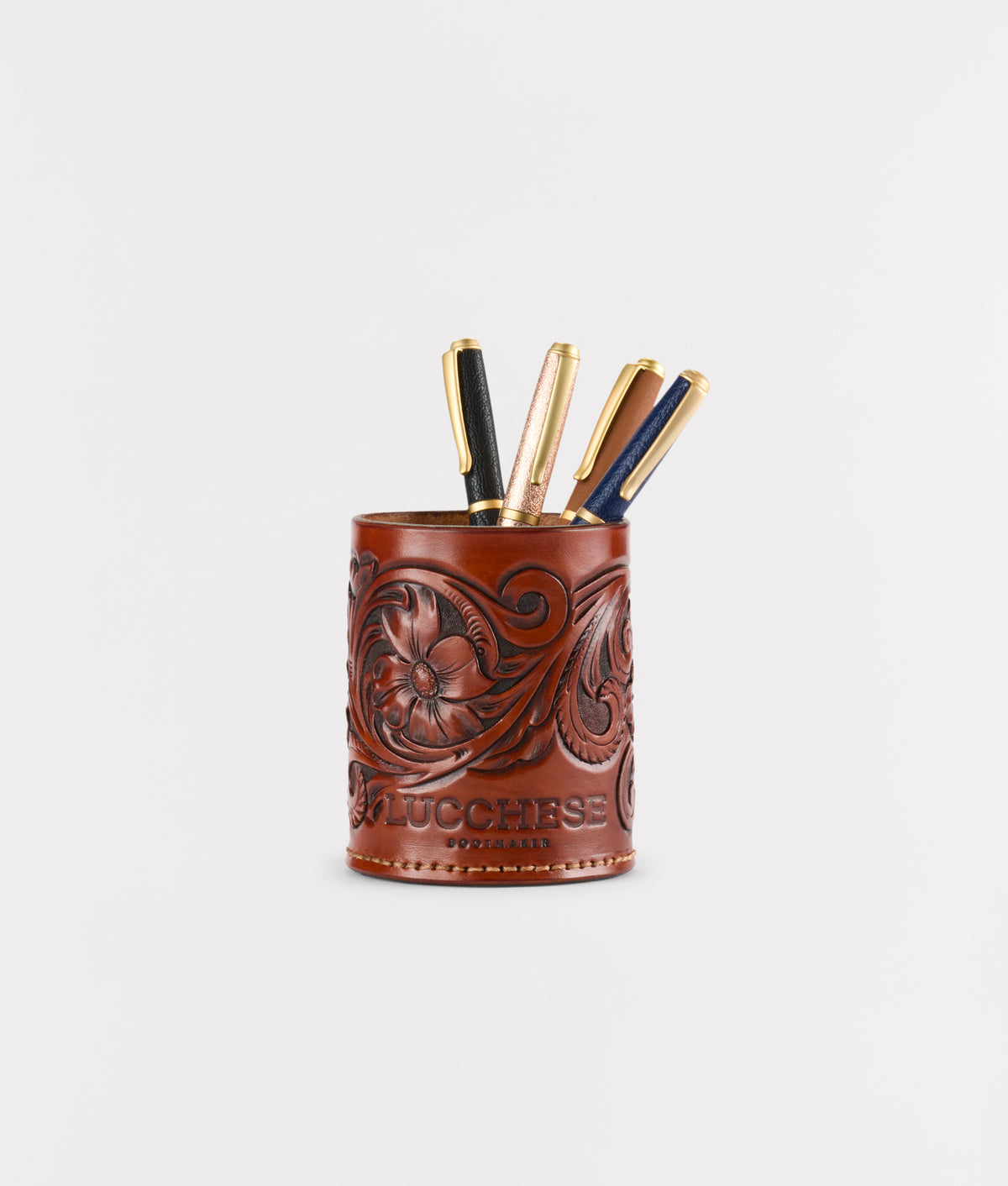 Leather Wrapped Ballpoint Pen :: Black 8
