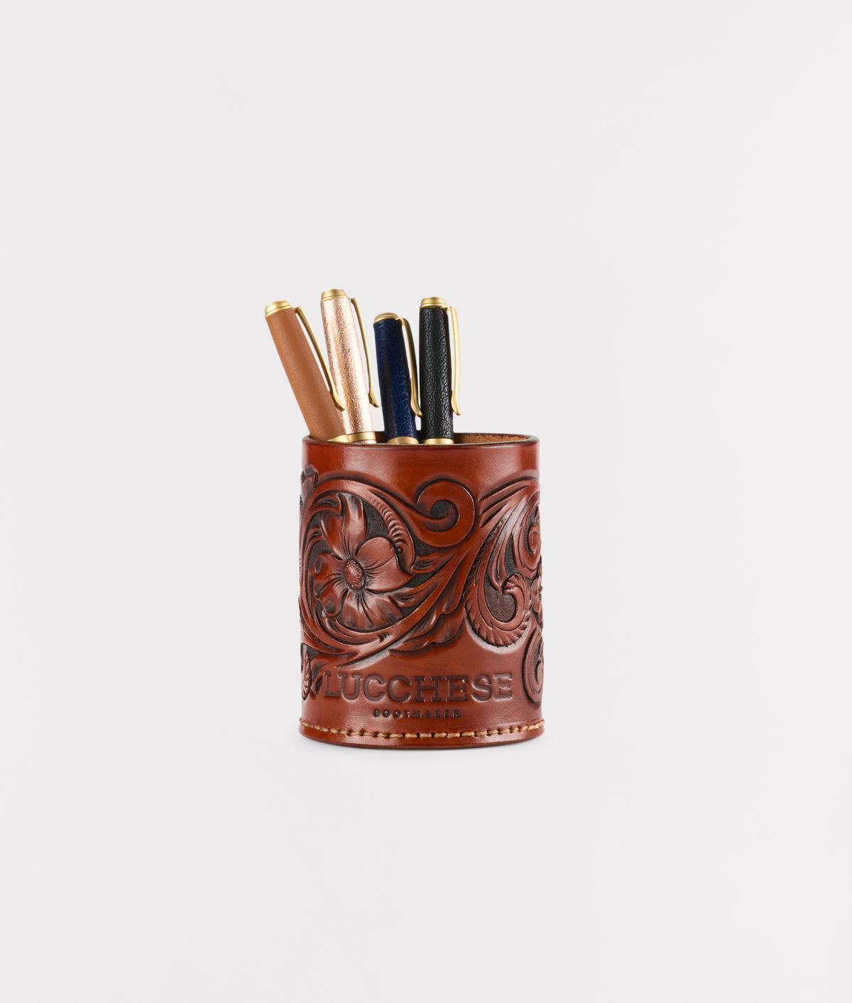 Leather Wrapped Ballpoint Pen :: Navy 8