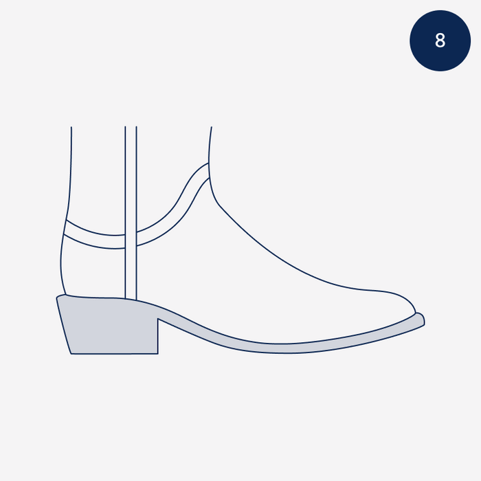 8 FOWLER HEEL WITH A PITCH (1 1/8" TALL)