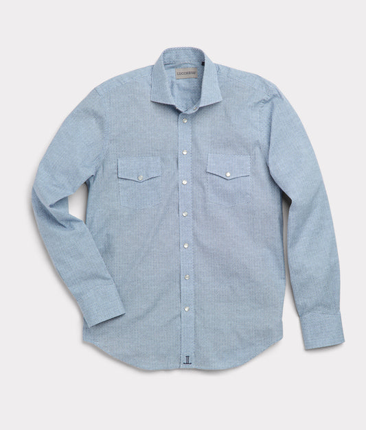 El Paso Modern Fit :: Blue/White Geometrical Print