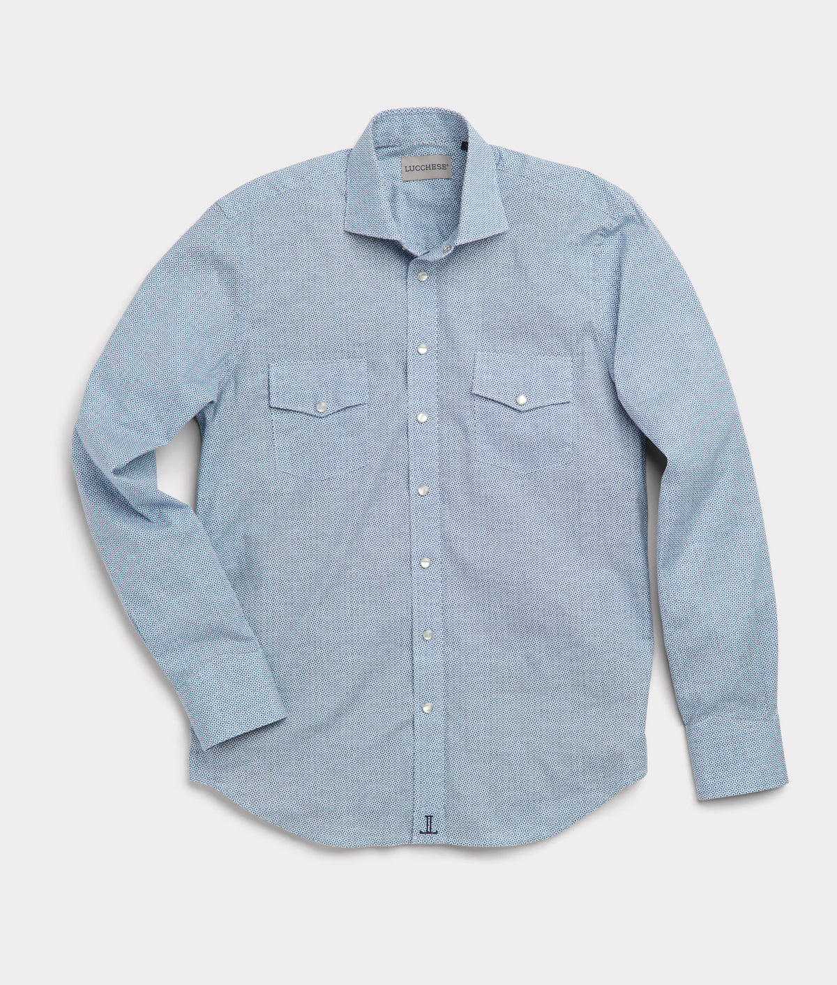 El Paso Modern Fit :: Blue/White Geometrical Print 1