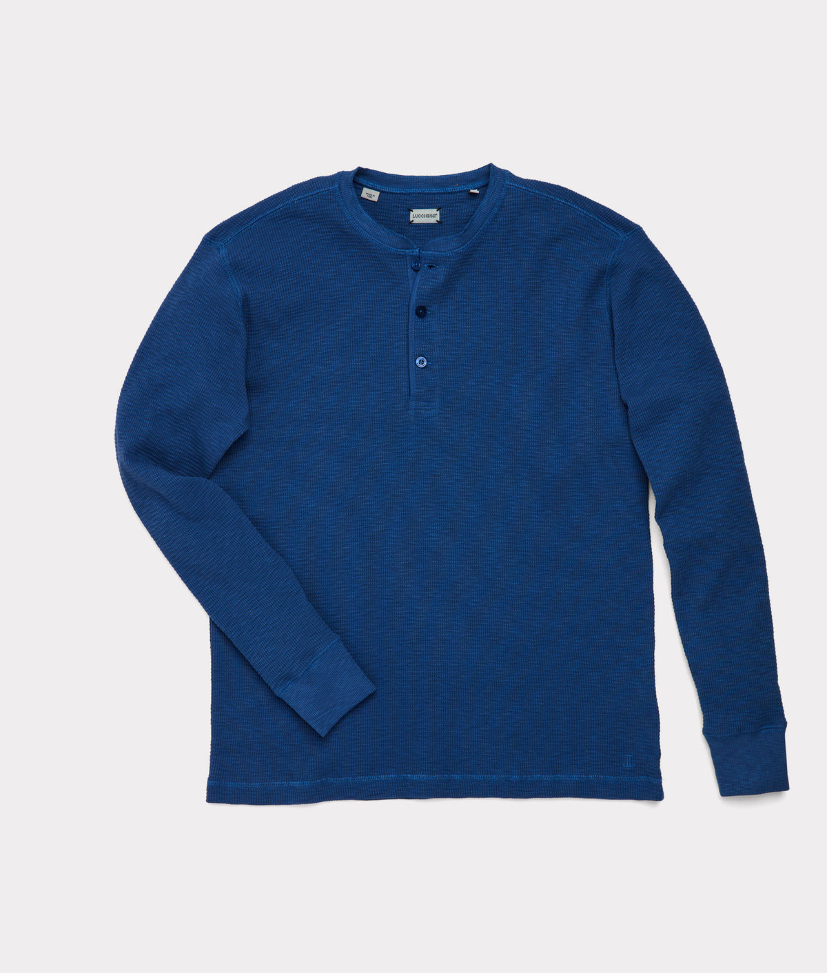 Dylan Waffle Henley  :: Heathered Indigo 1
