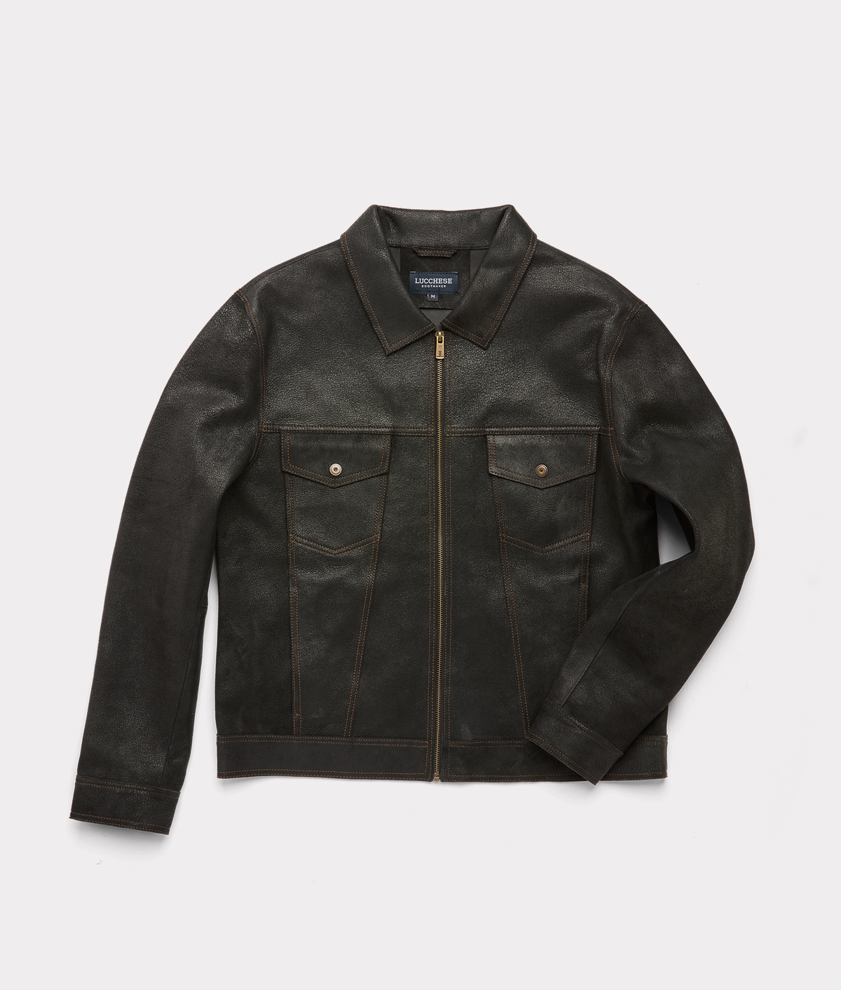 Leather Trucker Jacket :: Black 1