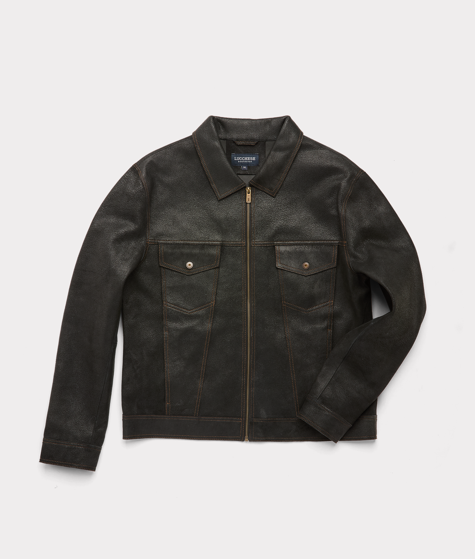 Leather Trucker Jacket :: Black