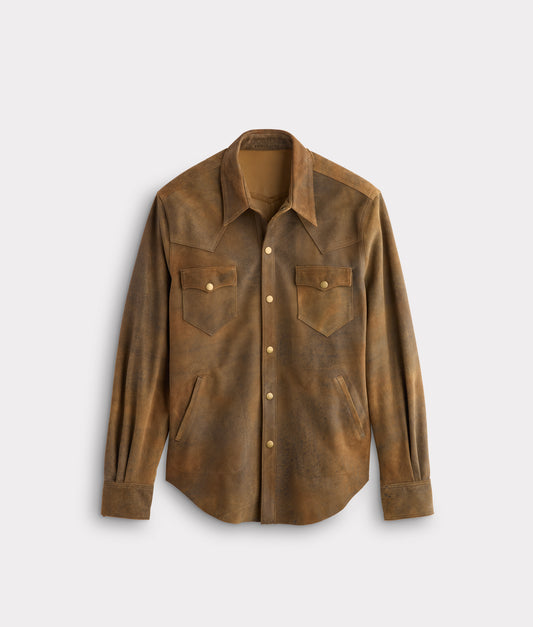 Colt Leather Shacket :: Mocha