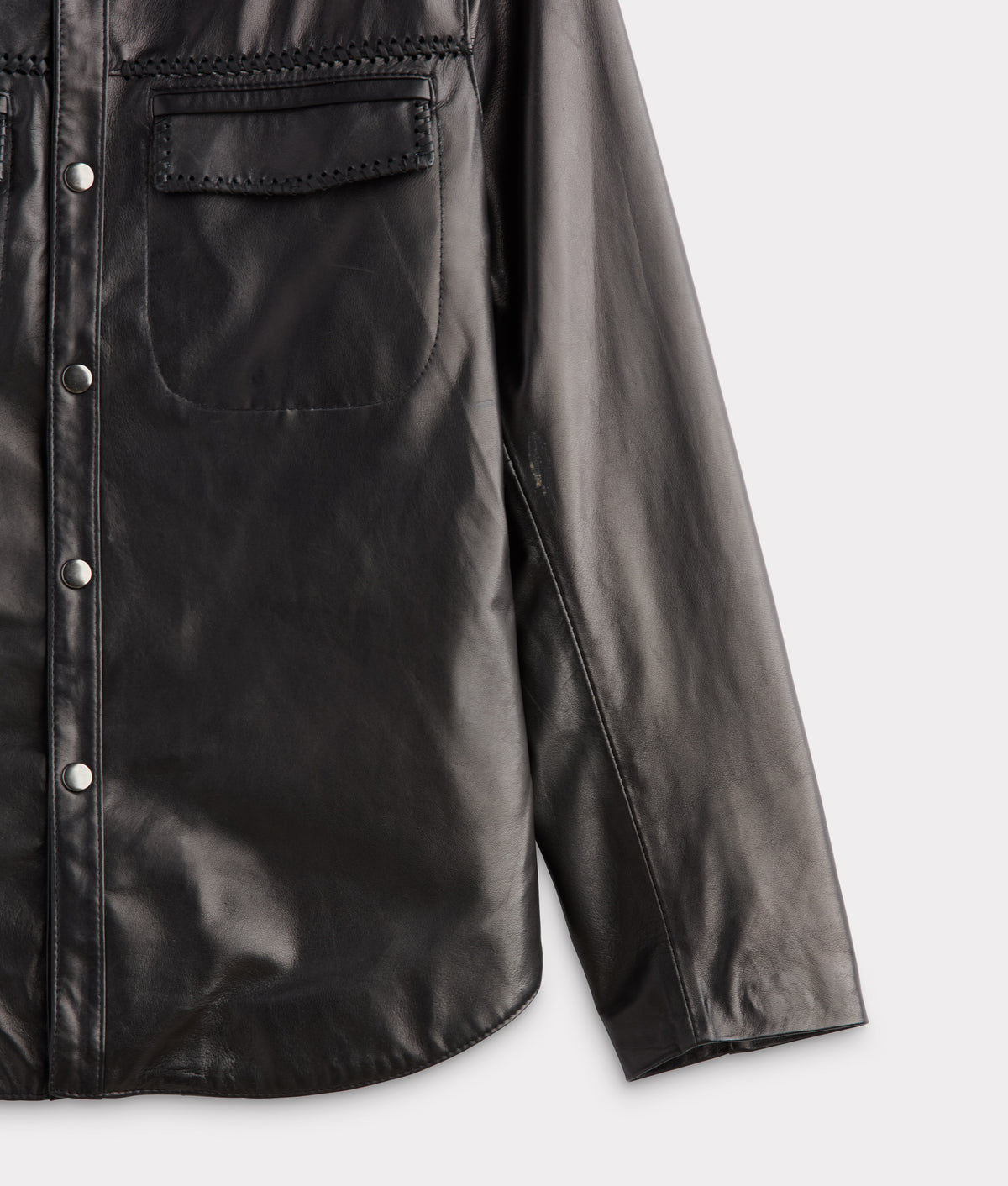Clint Leather Shacket :: Black 4