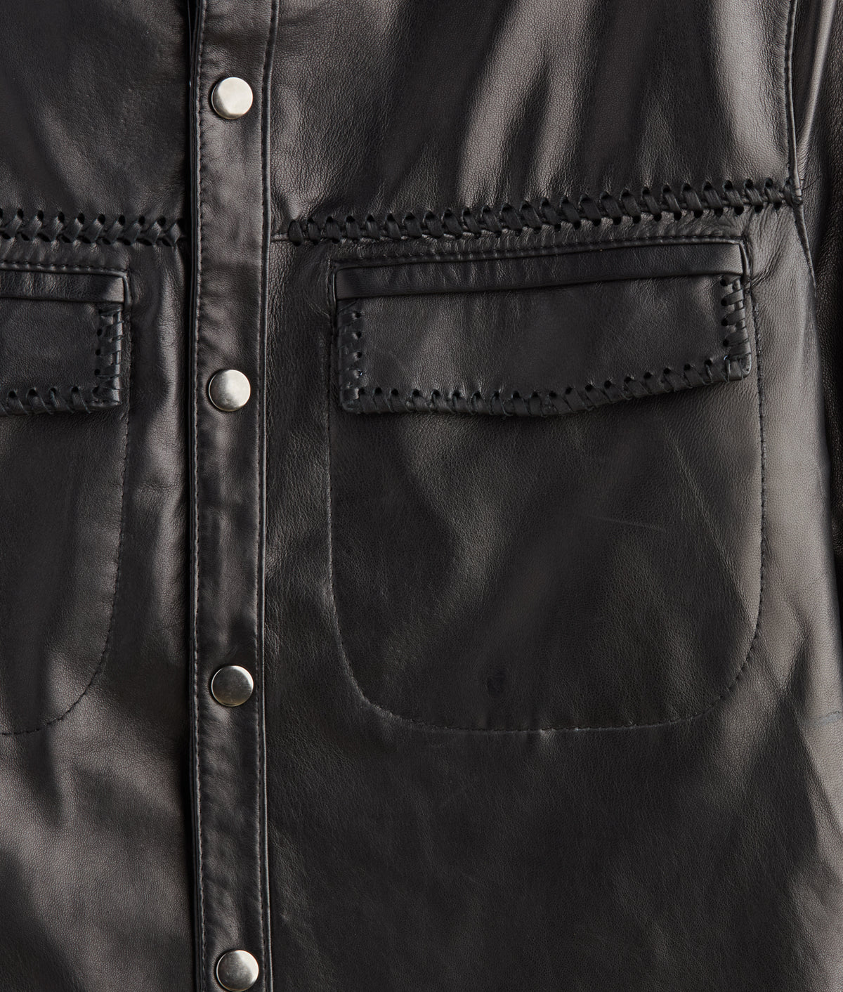 Clint Leather Shacket :: Black 5
