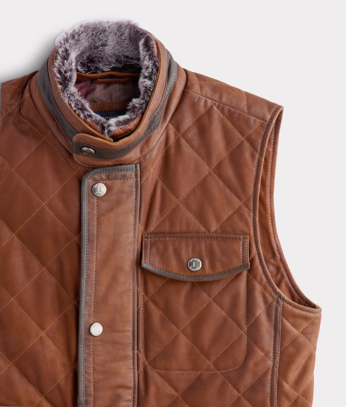 Vail Quilted Leather Vest :: Bourbon 8