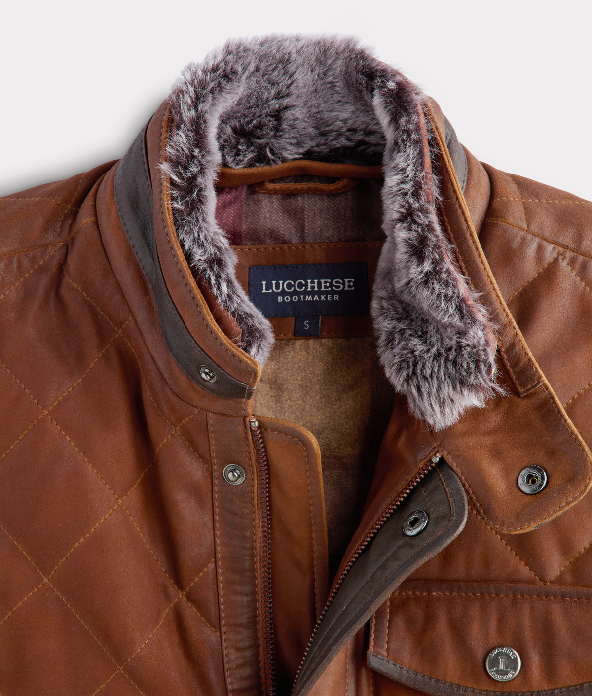 Vail Quilted Leather Vest :: Bourbon 6