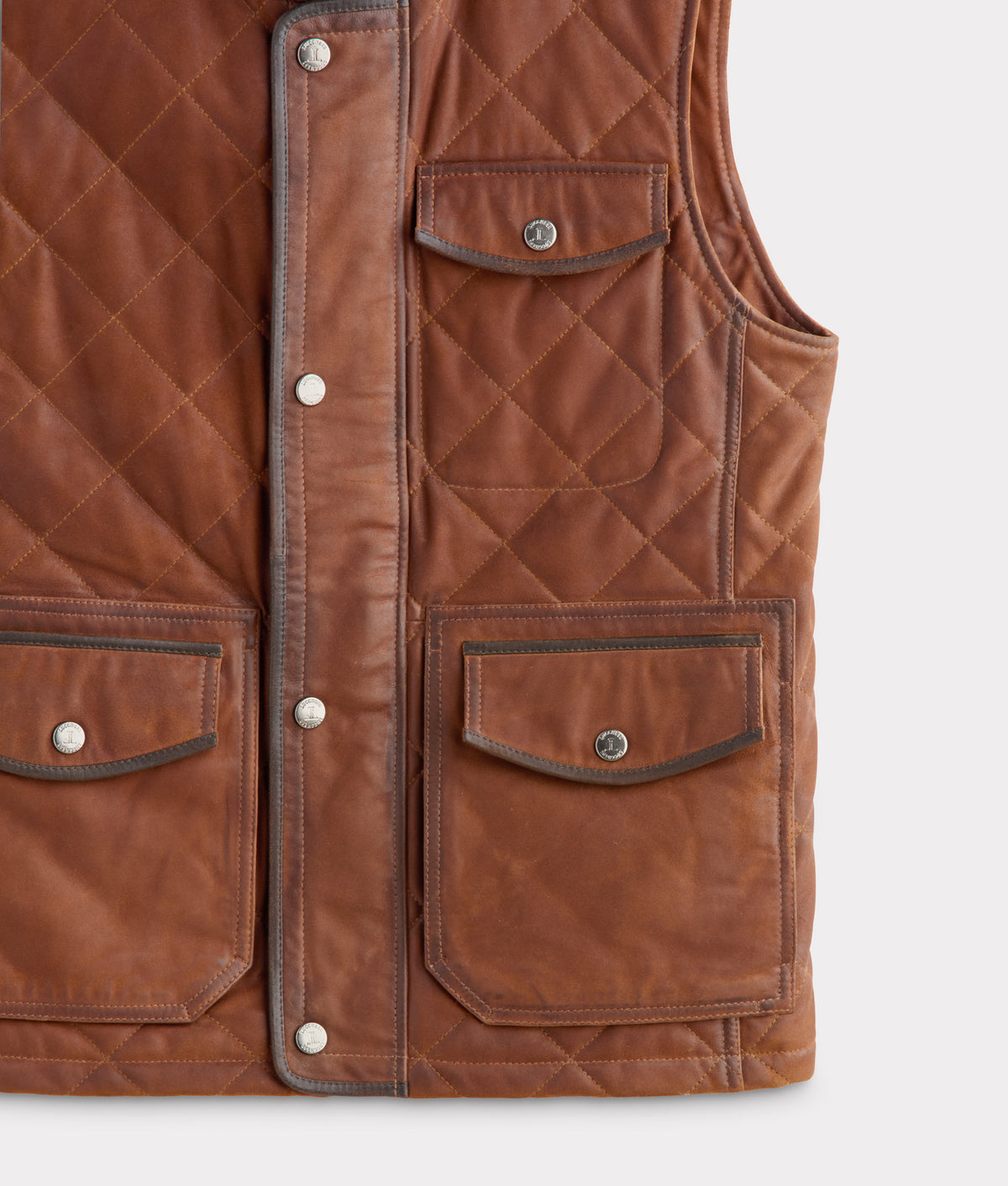 Vail Quilted Leather Vest :: Bourbon 7