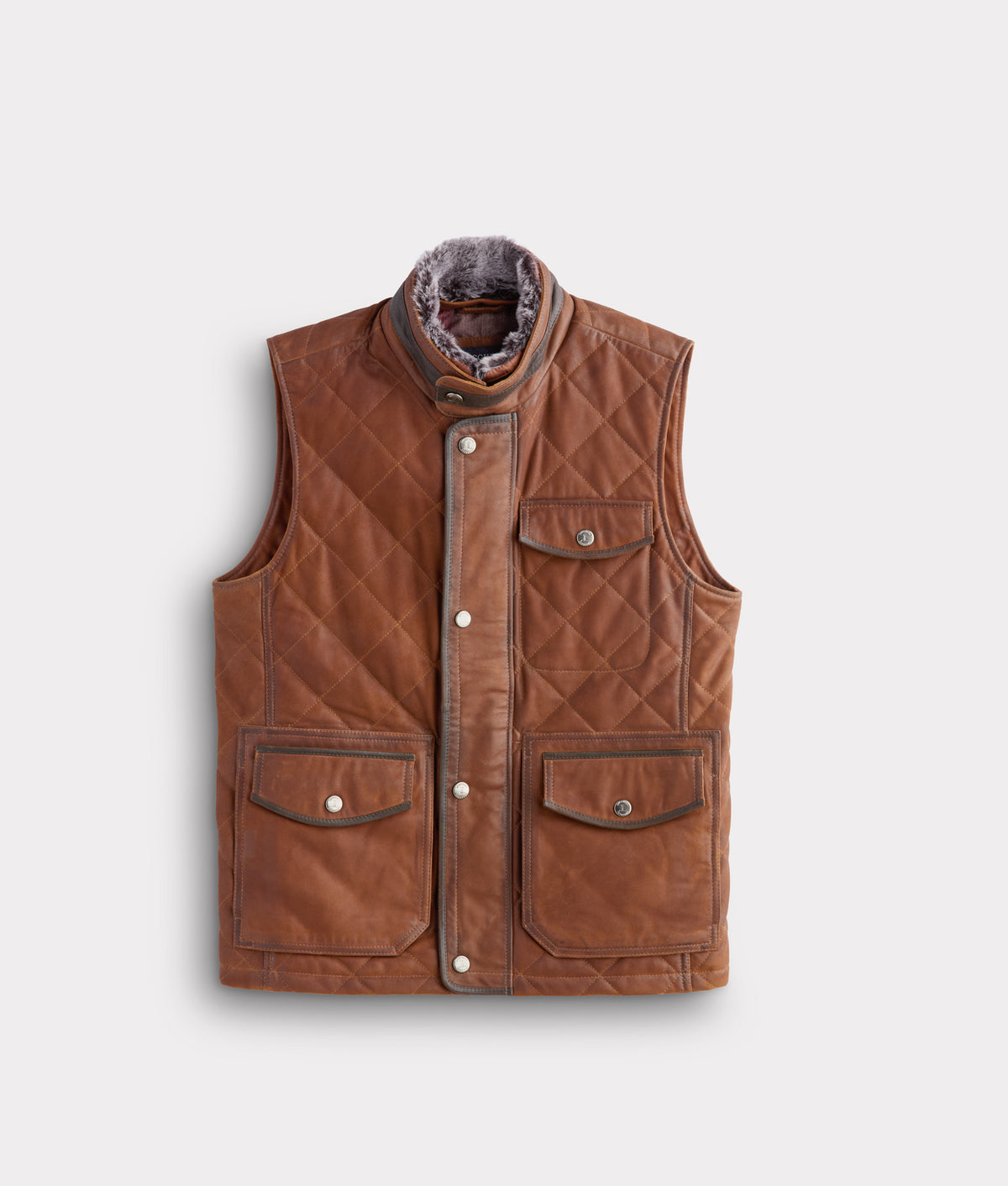 Vail Quilted Leather Vest :: Bourbon 1