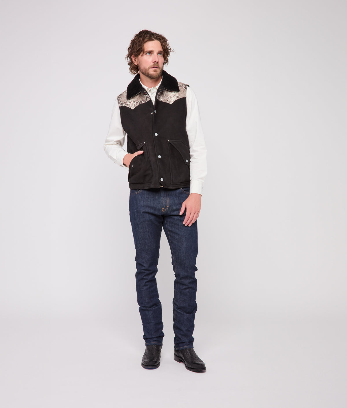 Dustin Exotic Vest :: Charcoal 6