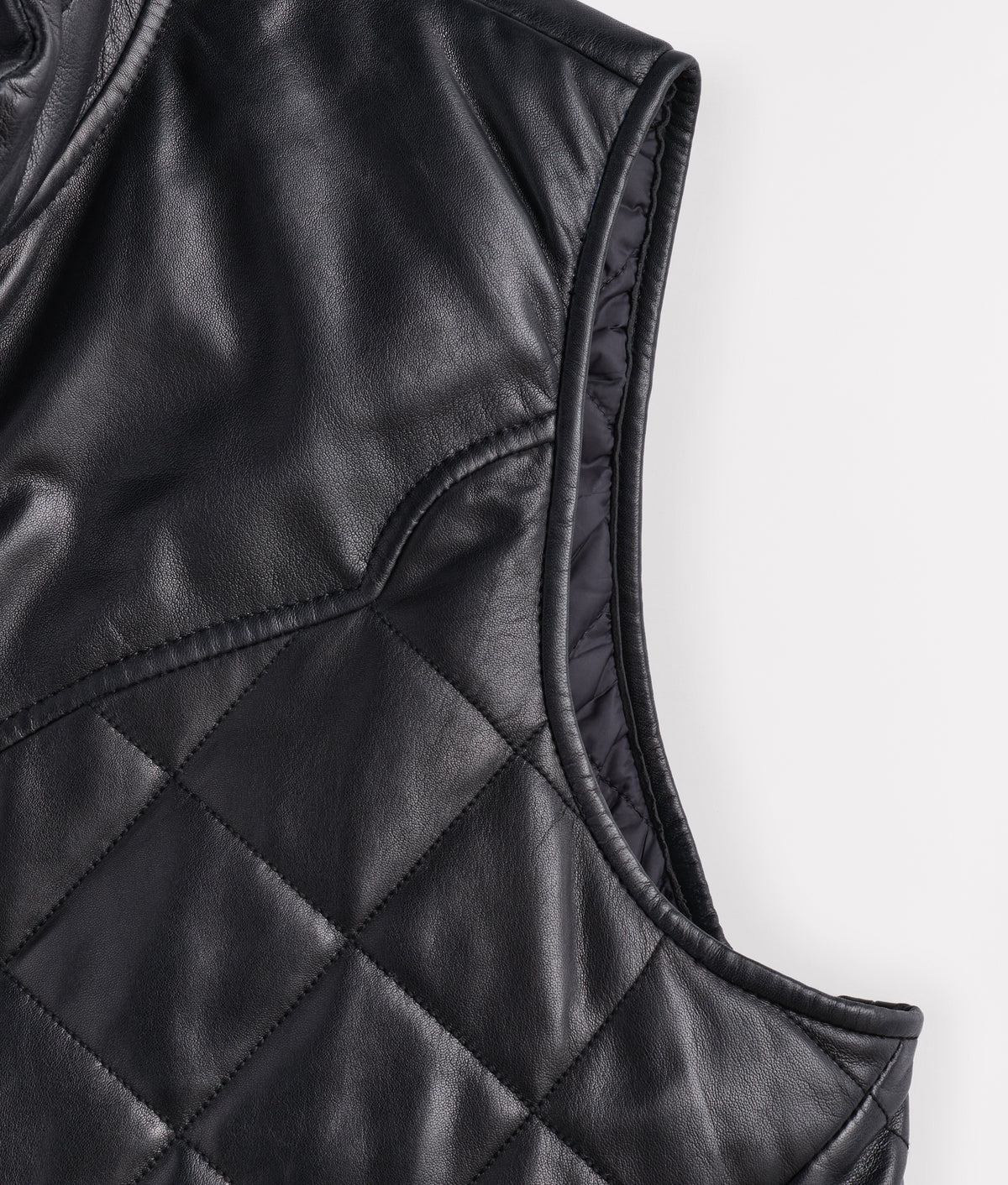 Mccoy Lamb Leather Puff Vest :: Black 4