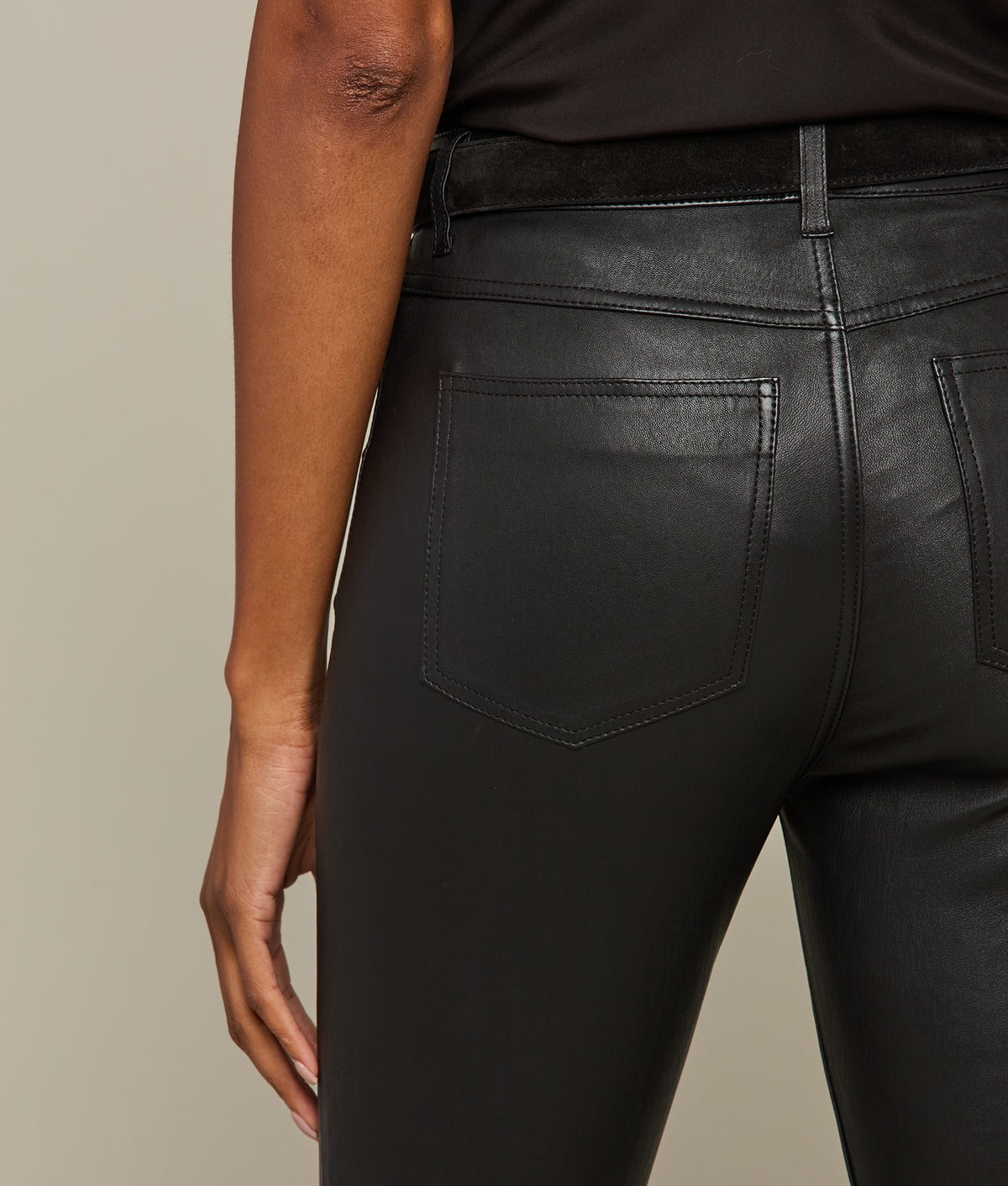 Micro Flare Leather Leggings :: Black 6
