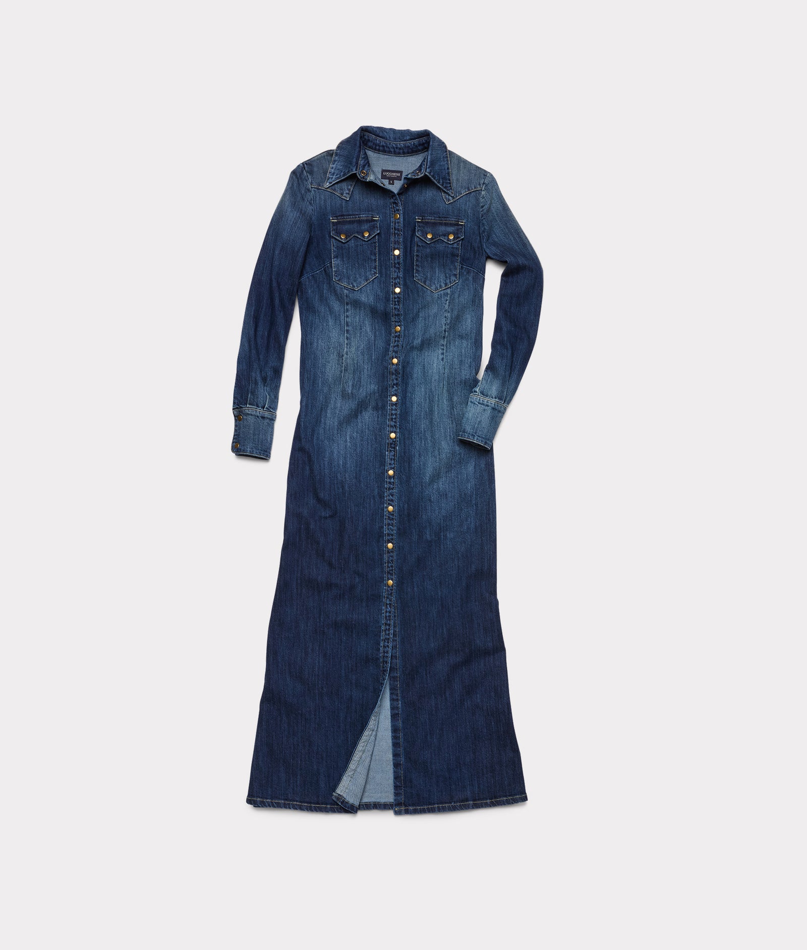Long Denim Duster :: Medium Wash Denim product image