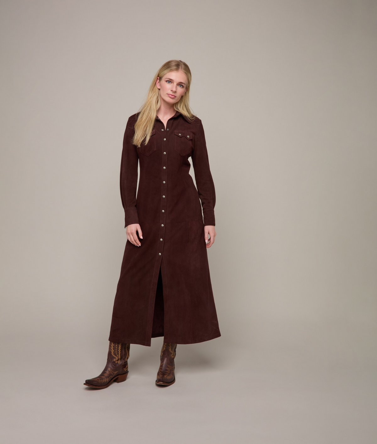 Delilah Suede Duster :: Chocolate 2